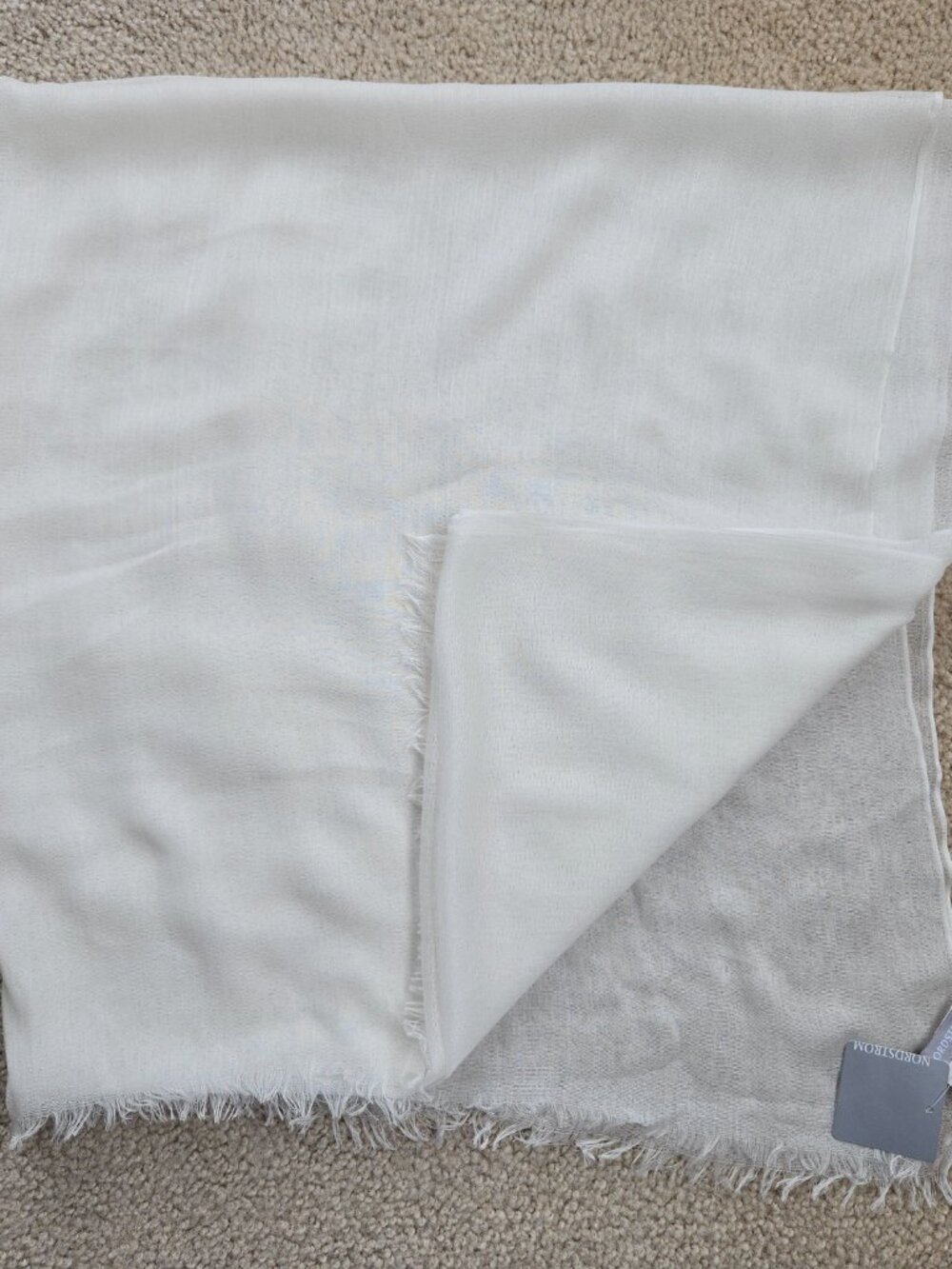 NWT Nordstrom Silk/Modal Scarf Lightweight Gauzy Breezy Ivory - Picture 4 of 11